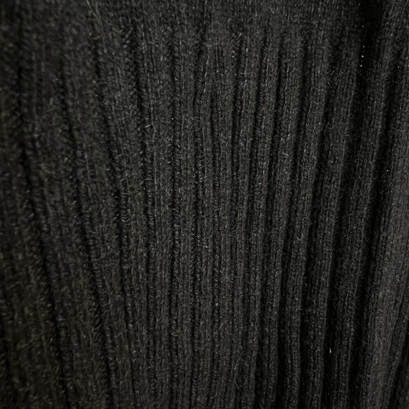 Aritzia Azure Skies Lenox Angora Cashmere Black Midi Open‎ Cardigan Sz XXS - Picture 12 of 14